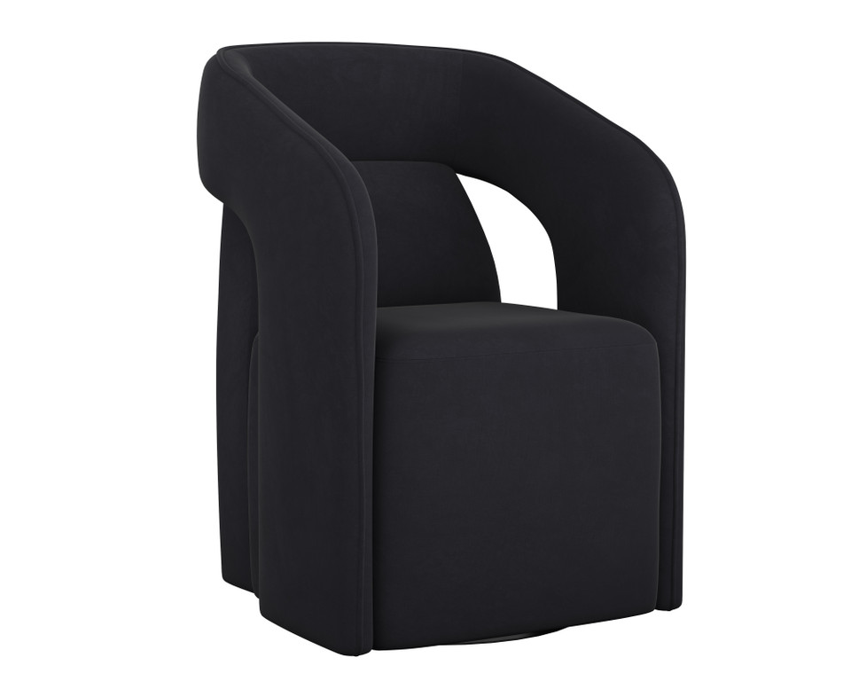Kendrick Wheeled Dining Abbington Black Armchair