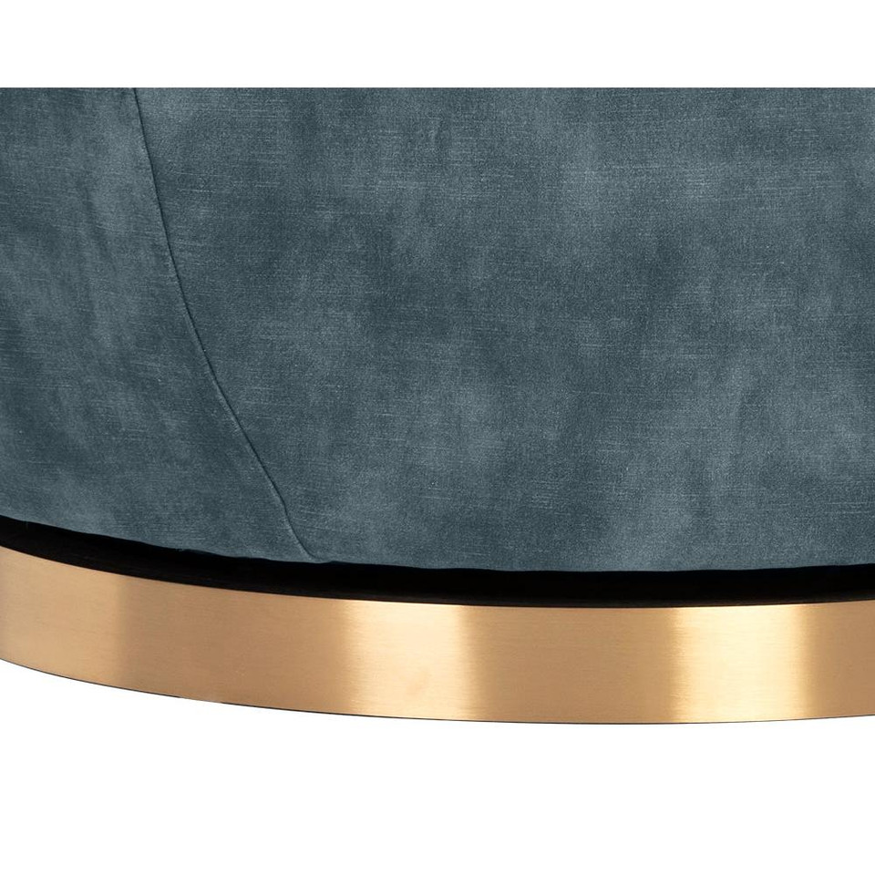 Casey Agean Blue & Brass Swivel Lounge Chair, view 5