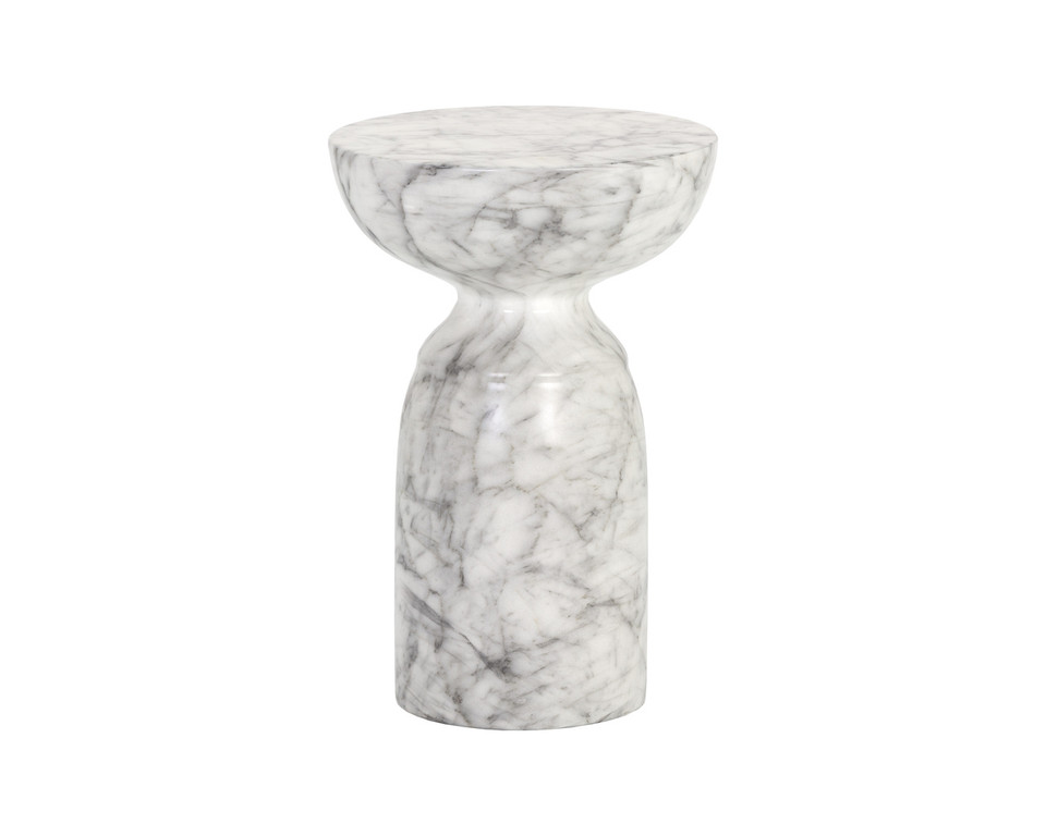 Goya End Marble Look - White Table