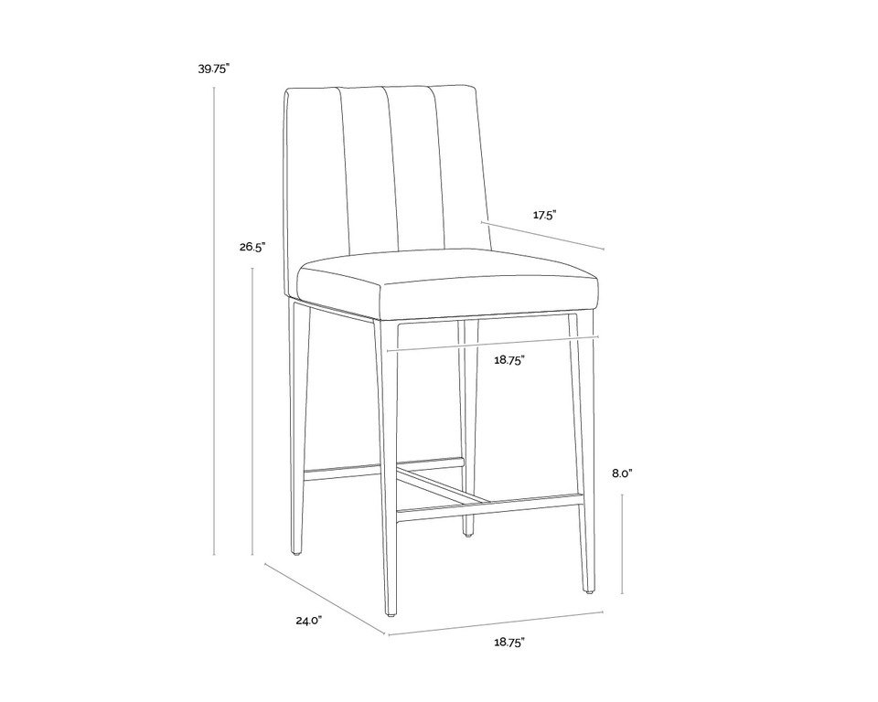 Wilbur Milliken Cognac Counter Stool