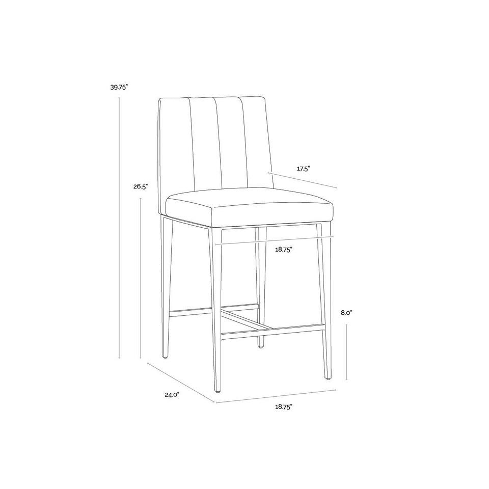 Wilbur Milliken Cognac Counter Stool, view 4