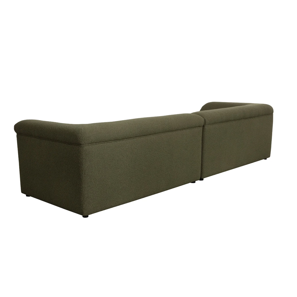 Modern Sculptural Olive Green Sofa, view 4