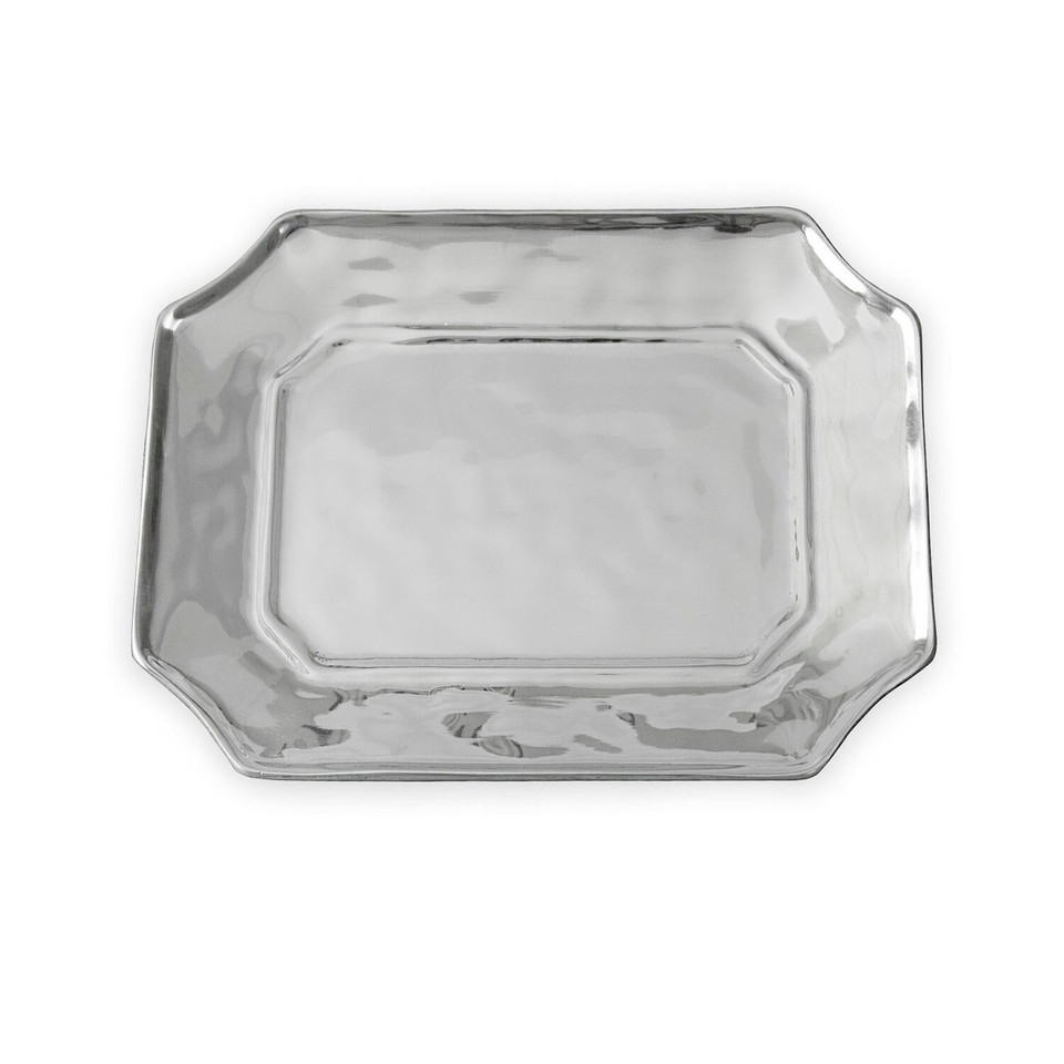 Giftables Soho Silver Lucca Rectangular Decorative Tray | Bone & Brass