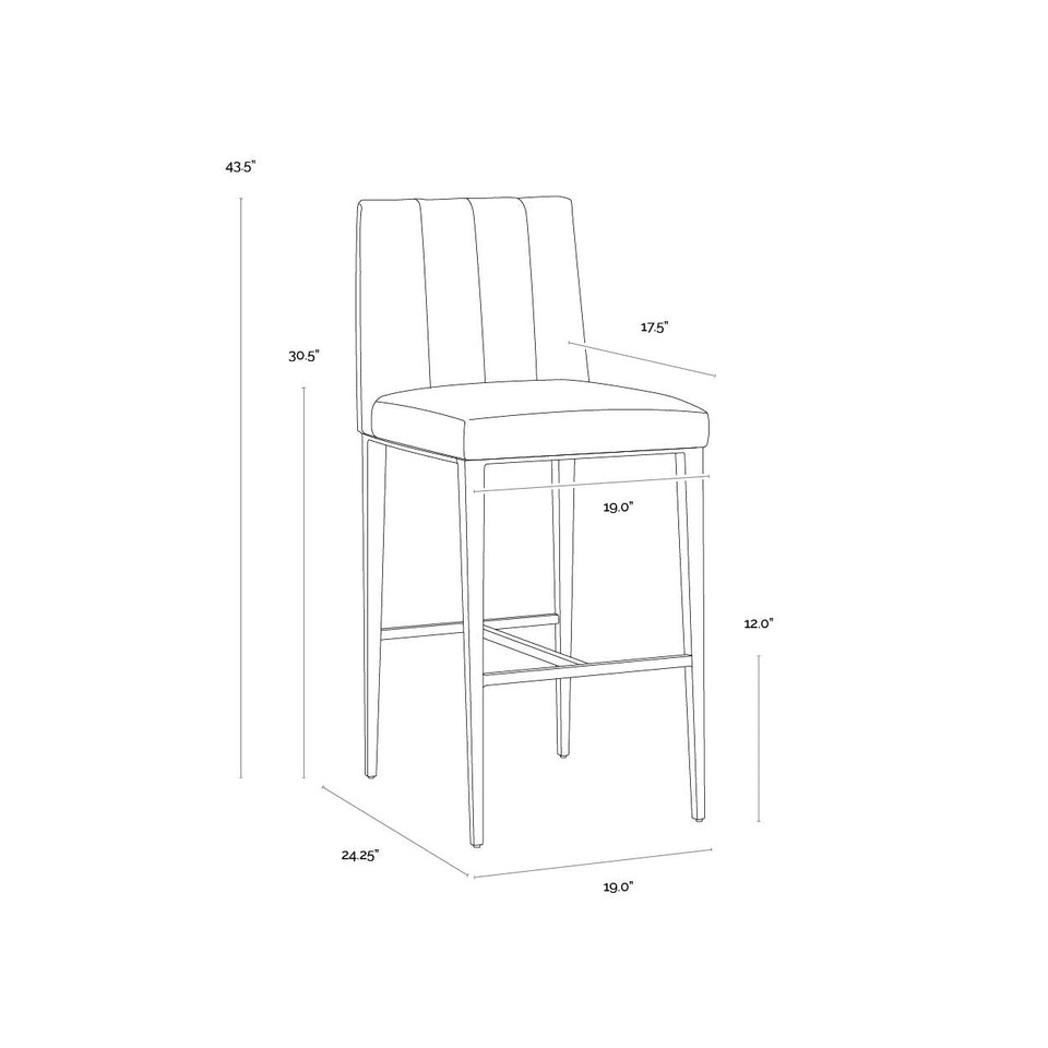 Wilbur Barstool Milliken Cognac, view 4