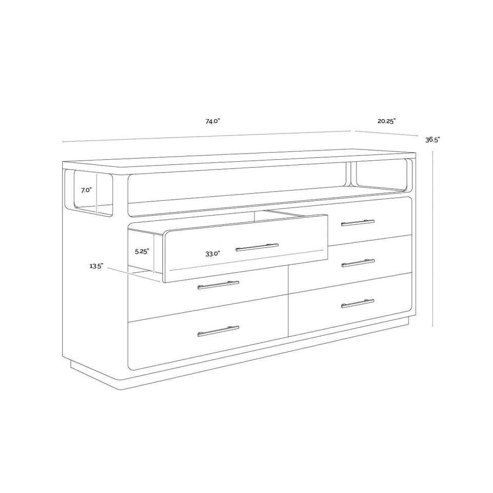 Danette Grey Dresser, view 3
