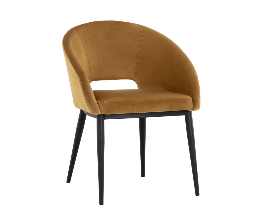 Thatcher Dining Black - Gold Sky Armchair