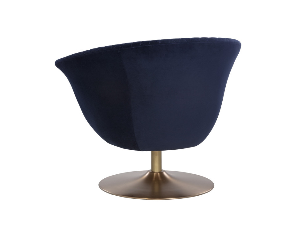 Carine Swivel Quilted Abbington Navy Lounge Chair