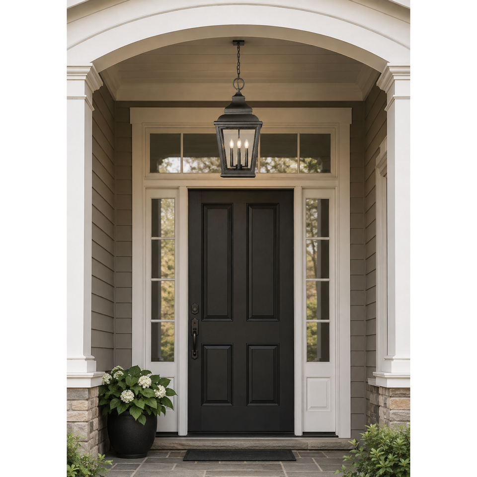 Sand Black Large Tapered Outdoor Pendant Light, view 3
