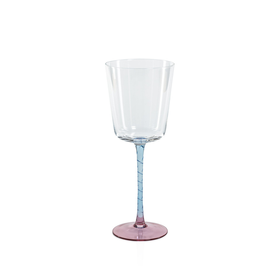 Sachi Pink & Blue Red Wine Glasses, Set 4 | Bone & Brass