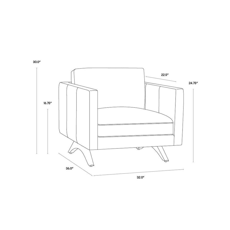 Rogers Shalimar Tobacco Leather Armchair, view 3