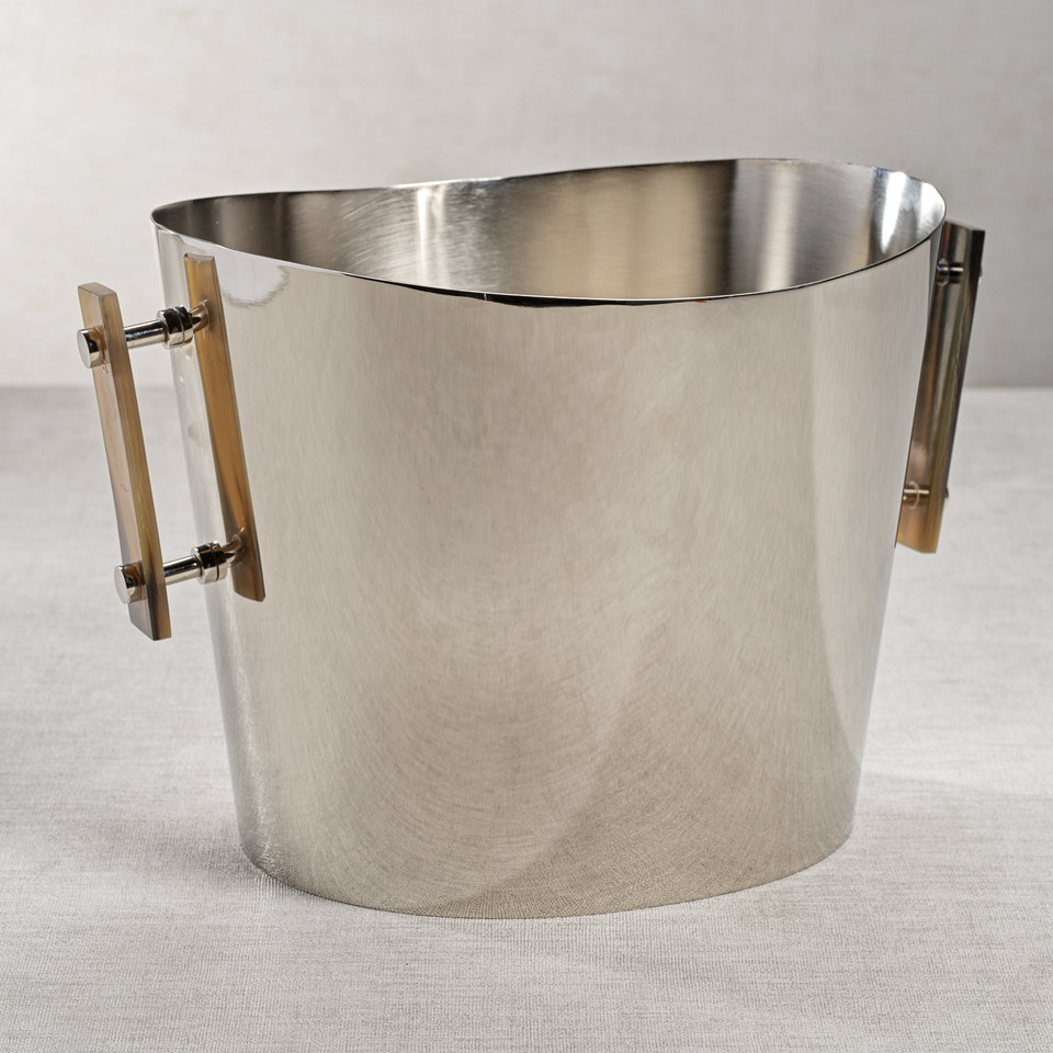 Bayeux Wine Cooler / Ice Bucket Horn Handles - Ice Bucket Detail | Bone & Brass