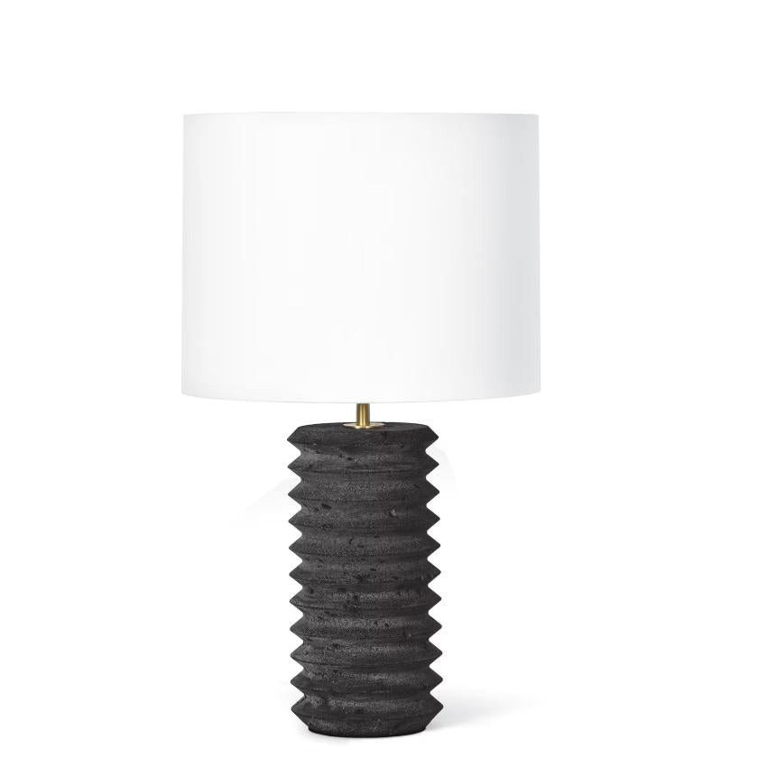 Noir Black Travertine Lamp | Bone & Brass