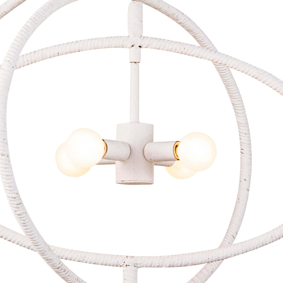 White Sail Chandelier with four G Type Candelabra Base (E12) bulbs, featuring a minimalist, airy design.