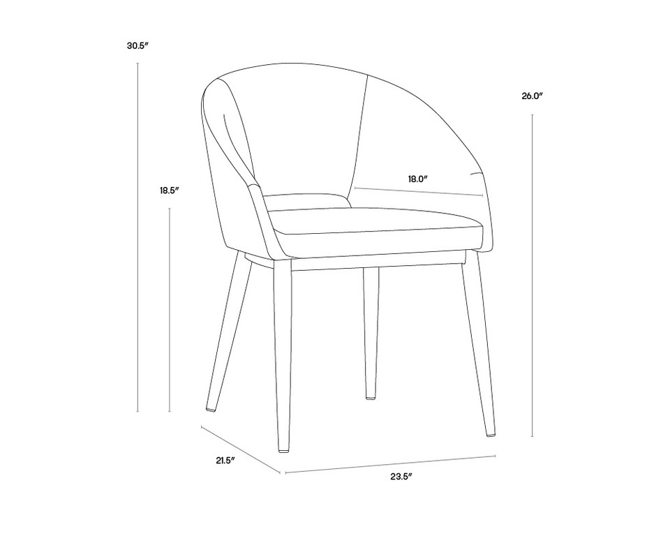 Thatcher Dining Black - Antique Grey Armchair