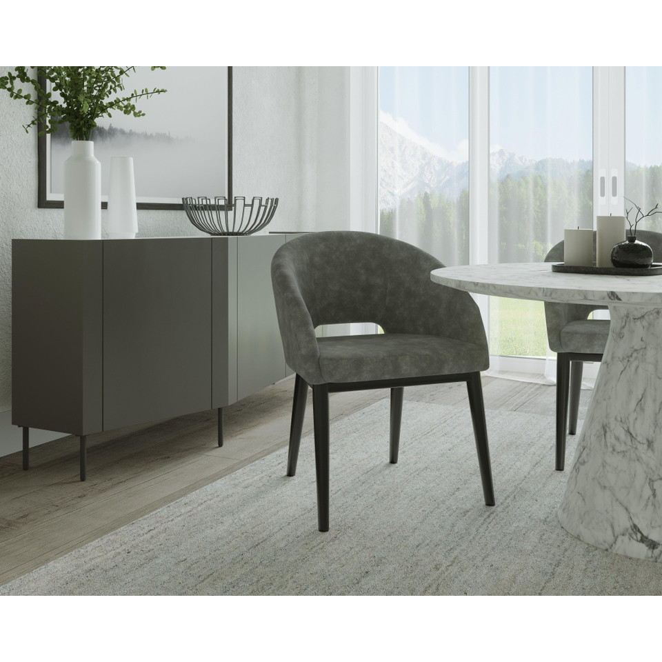 Thatcher Dining Black - Antique Grey Armchair