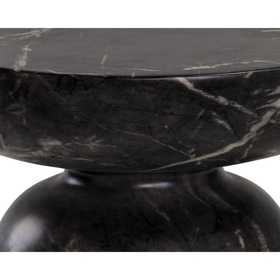 Lucida End Marble Look - Black Table, view 2