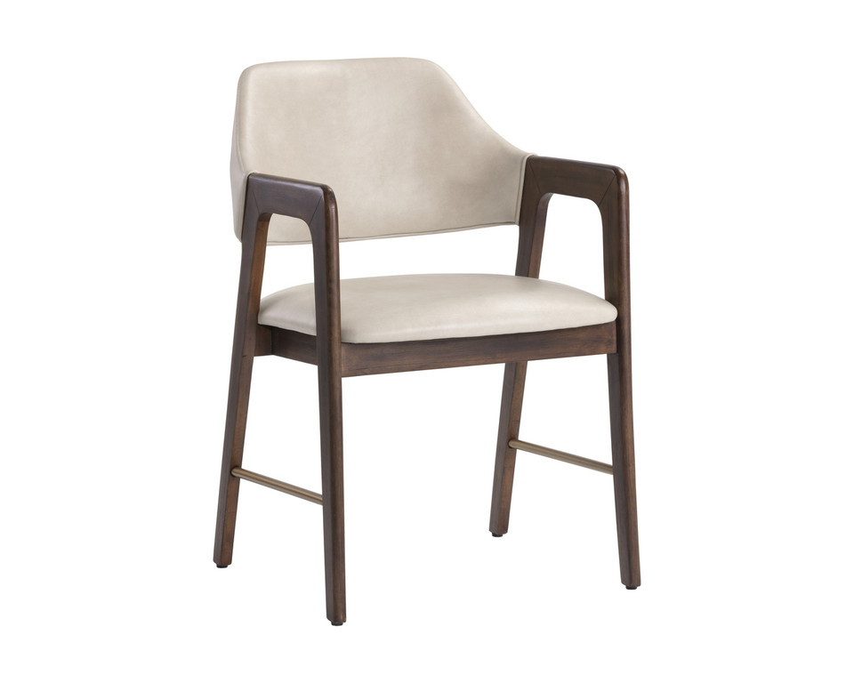 Milton Dining Smoke Acacia - Bravo Cream Armchair