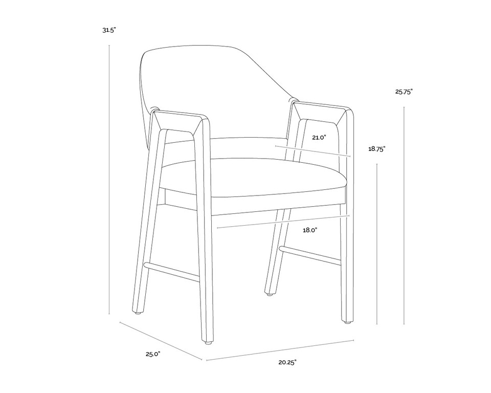 Milton Dining Smoke Acacia - Bravo Cream Armchair