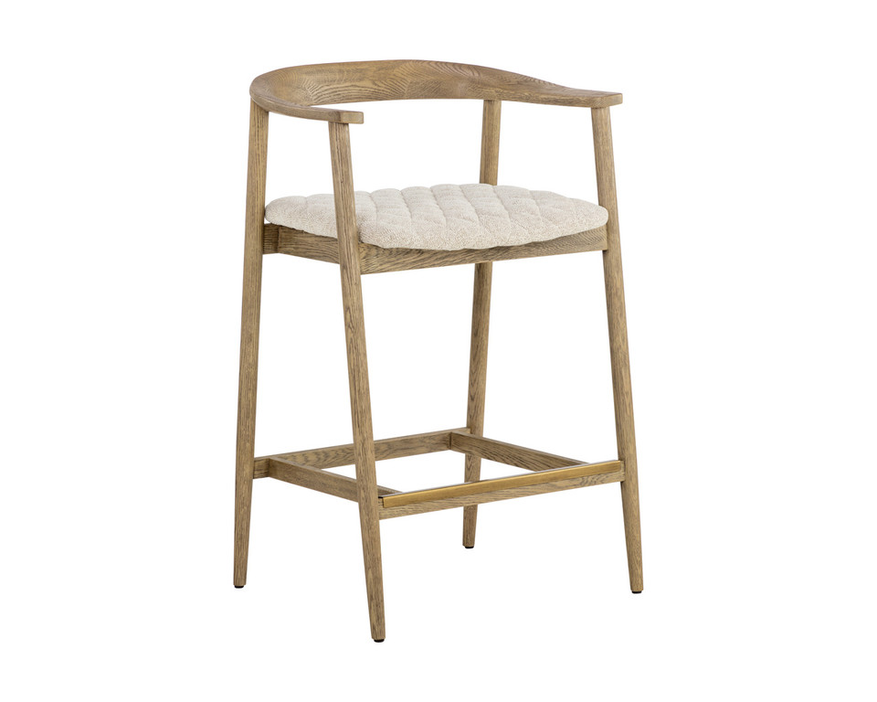 Jeremy Weathered Oak - Dove Cream Counter Stool