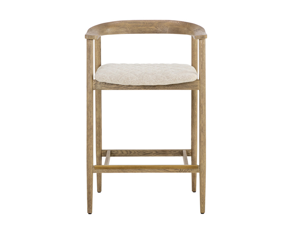 Jeremy Weathered Oak - Dove Cream Counter Stool