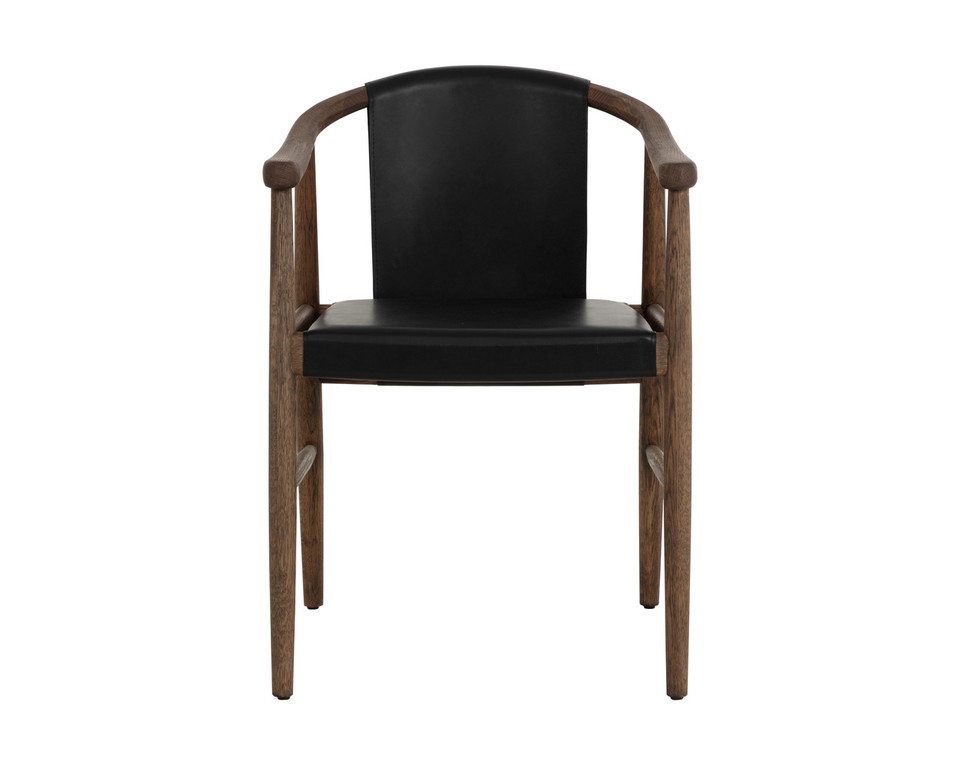 Aran Dining Onyx Leather Armchair