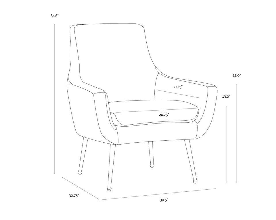 Aletta Nono Petrol Lounge Chair
