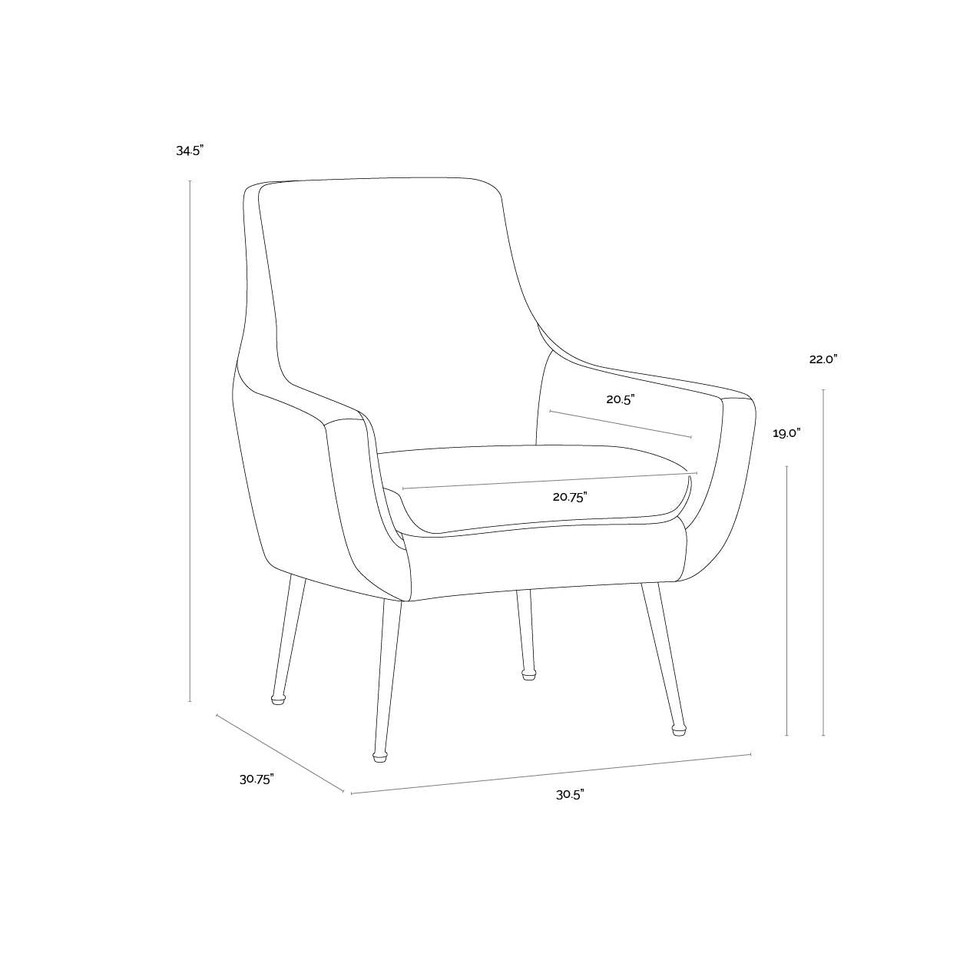 Aletta Nono Petrol Lounge Chair, view 4