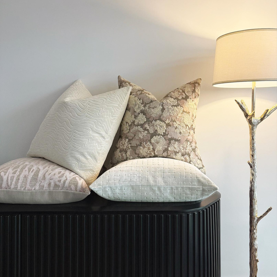 Santoro Cream Decorative Throw Pillow - Pillow Detail | Bone & Brass
