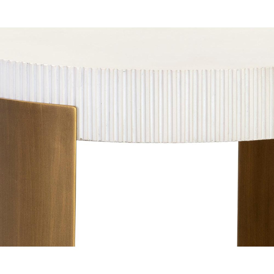Cavette End White Table, view 2