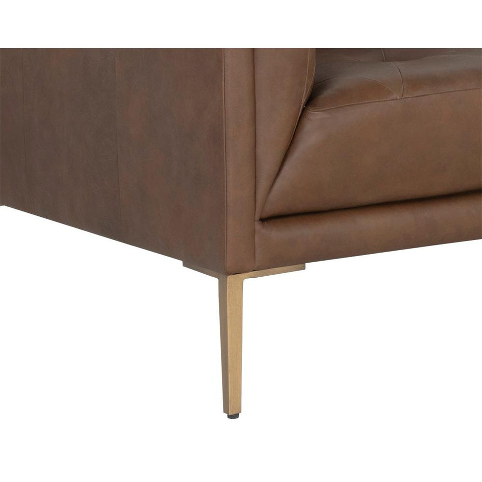 William Vintage Dark Caramel Leather Sofa, view 5