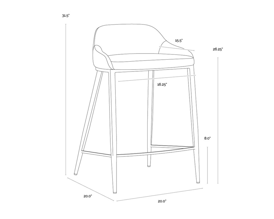 Astra Nightfall Black Counter Stool