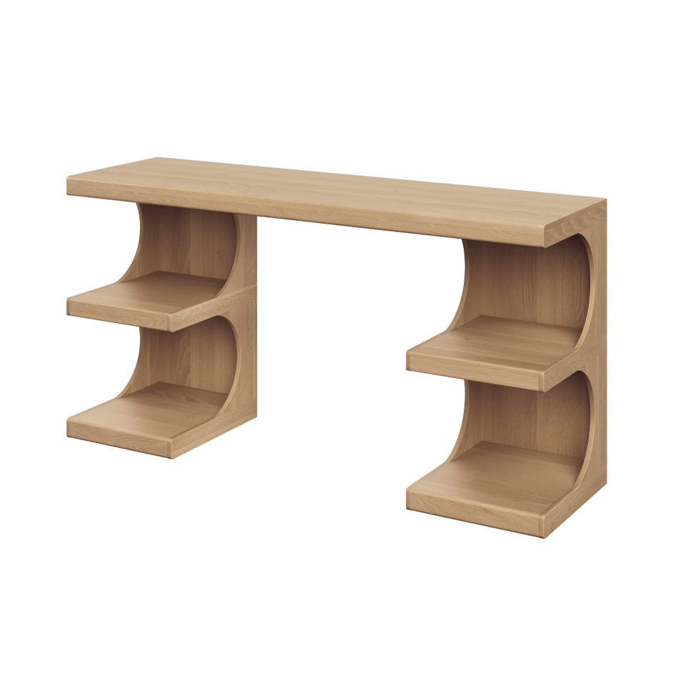Catrine Rustic Oak Desk, view 3