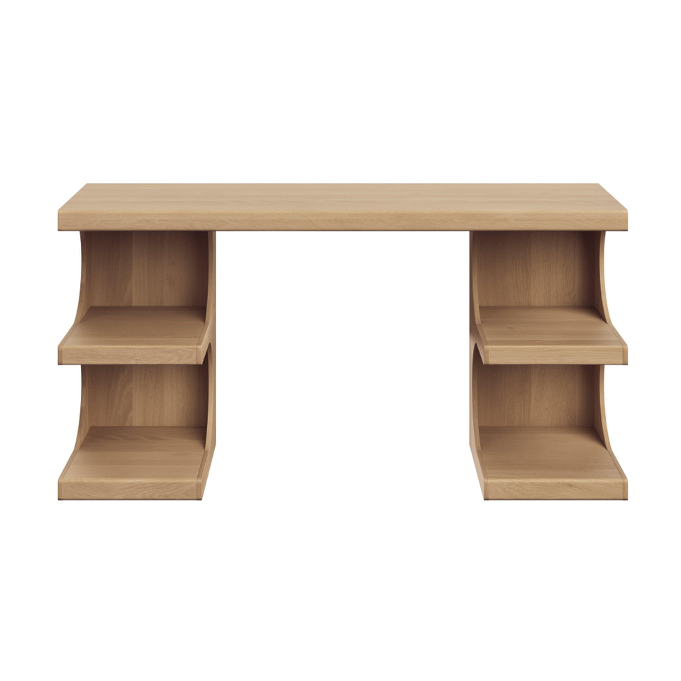 Catrine Rustic Oak Desk, view 4