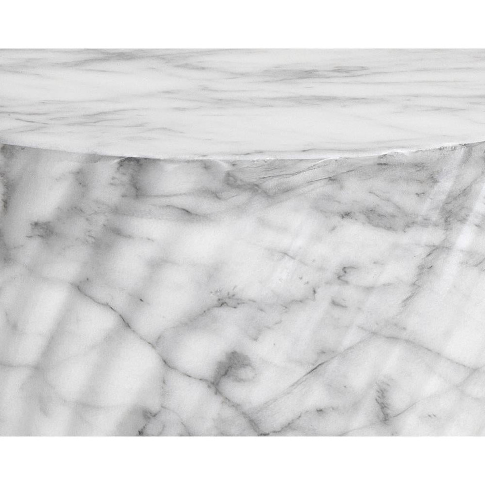 Cara End Marble Look - White Table, view 2