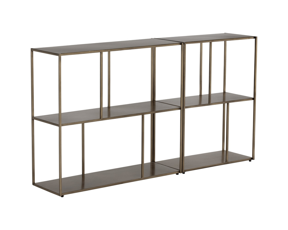 Eiffel Low Small - Antique Brass Bookcase