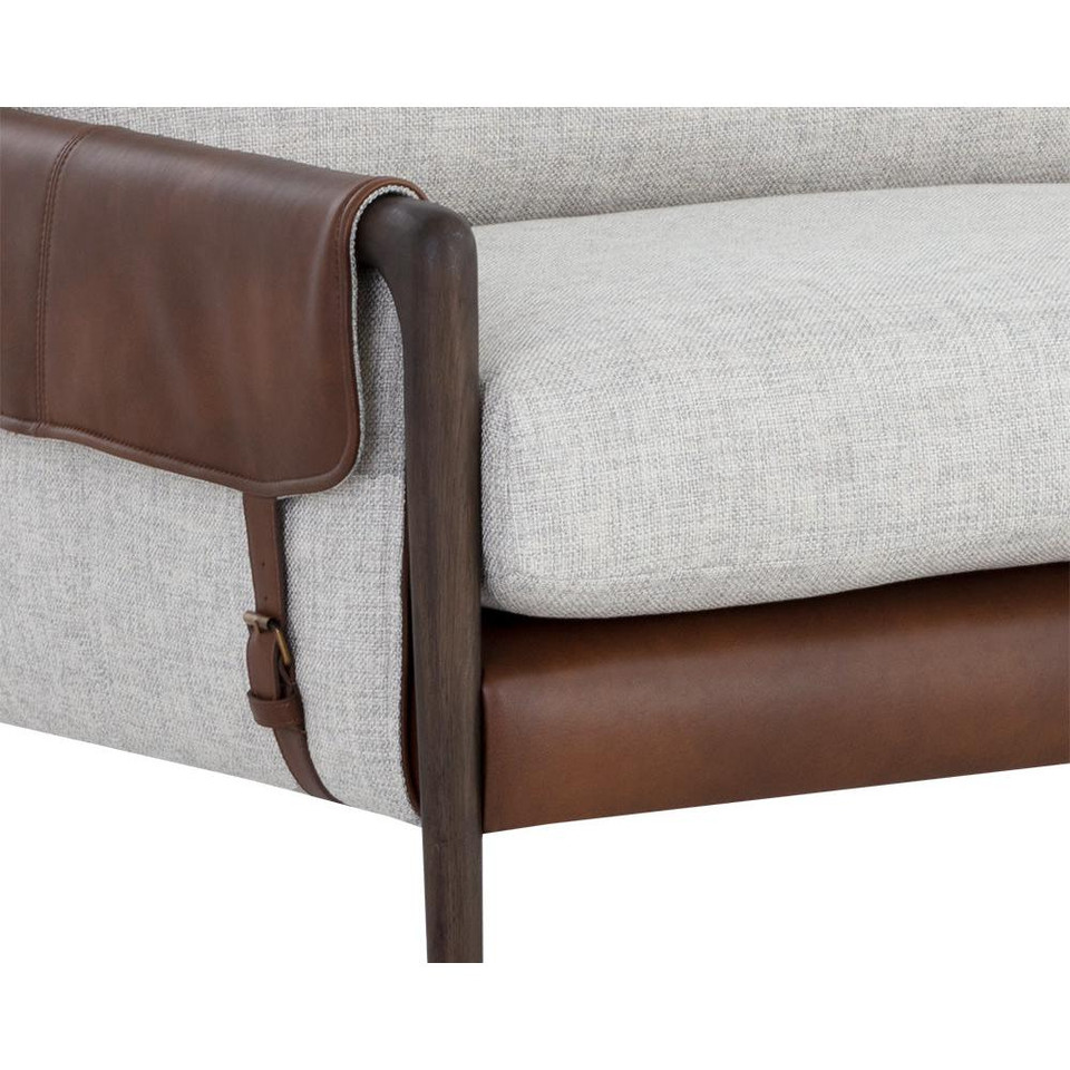Mauti Cognac & Gray Buckle Sofa, view 4
