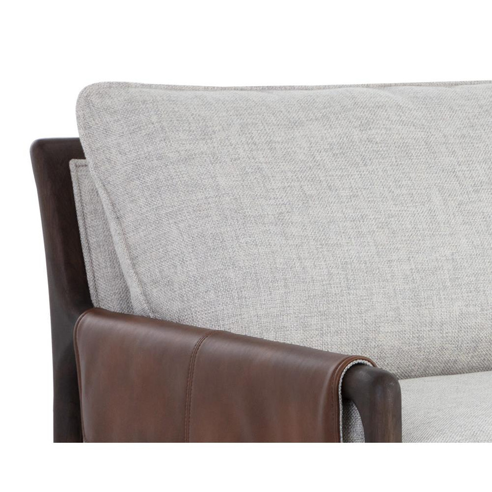 Mauti Cognac & Gray Buckle Sofa, view 5