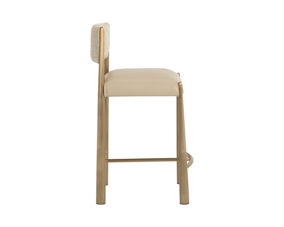 Bayard Antique Brass - Napa Beige / Santa Cruz Oatmeal Counter Stool