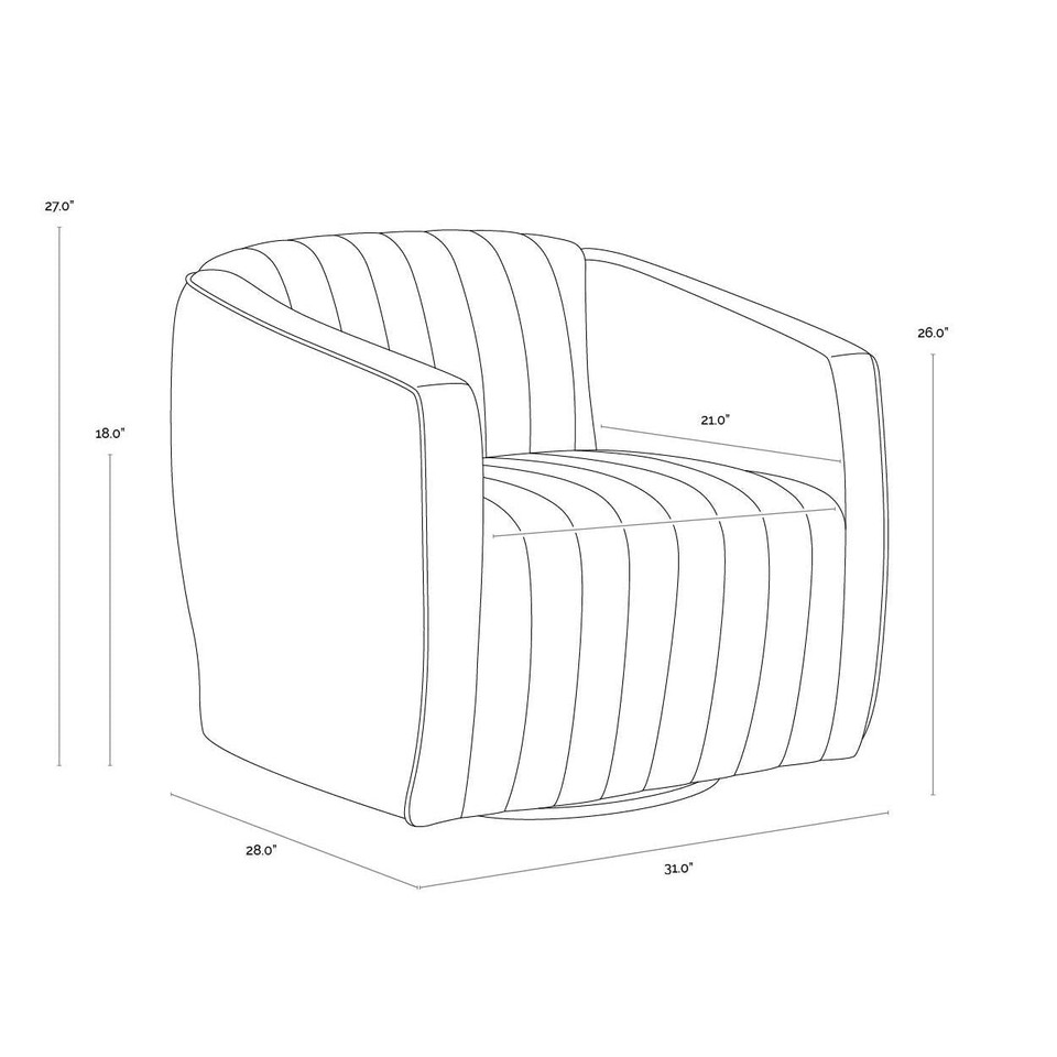 Garrison Swivel Abbington Navy Lounge Chair, view 4