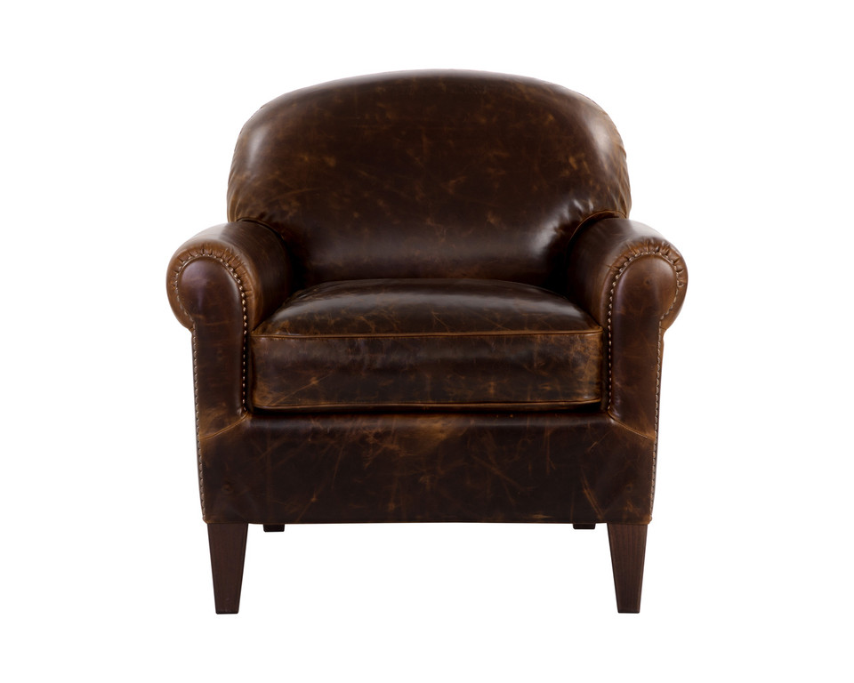 Bastoni Chocolate Leather Lounge Chair