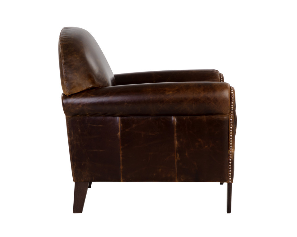 Bastoni Chocolate Leather Lounge Chair