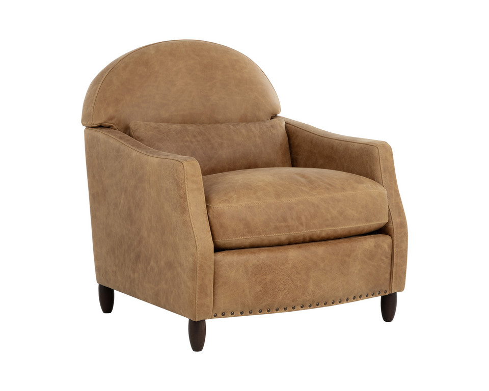 Cynthia Camel Leather Lounge Chair