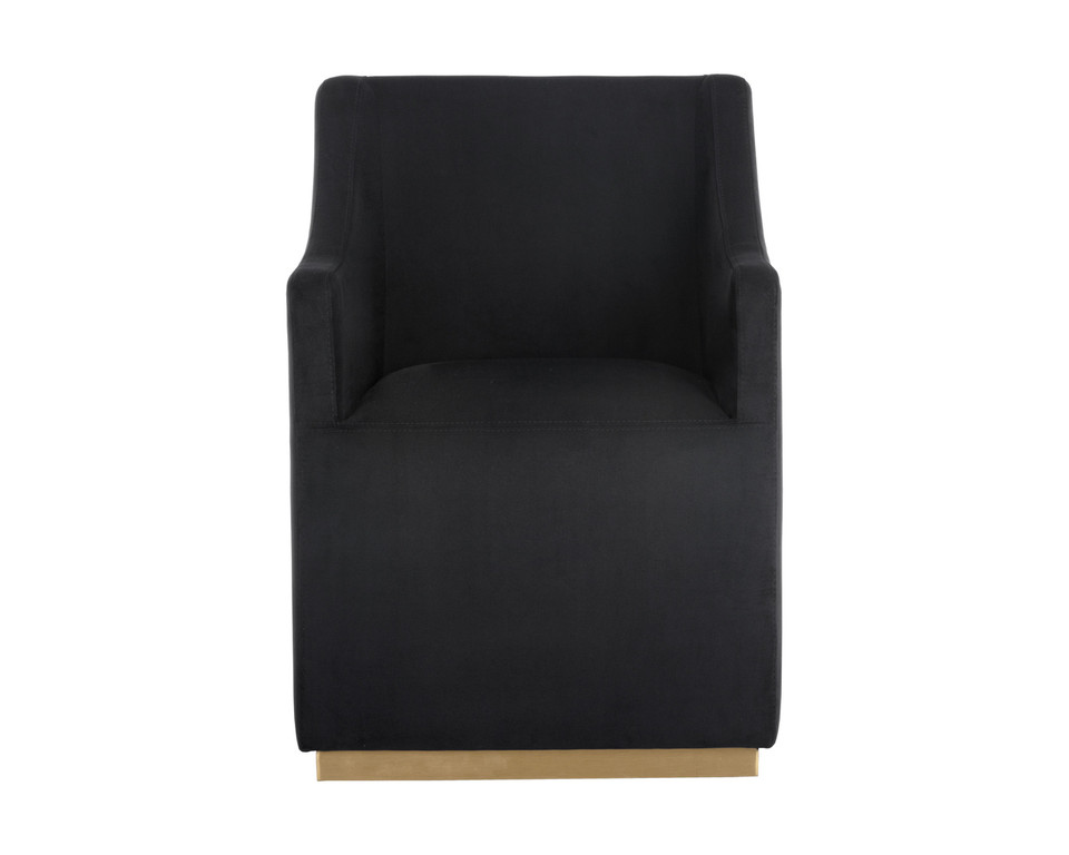 Zane Wheeled Dining Abbington Black Armchair