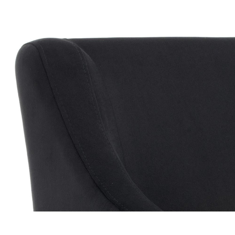 Zane Wheeled Dining Abbington Black Armchair, view 2
