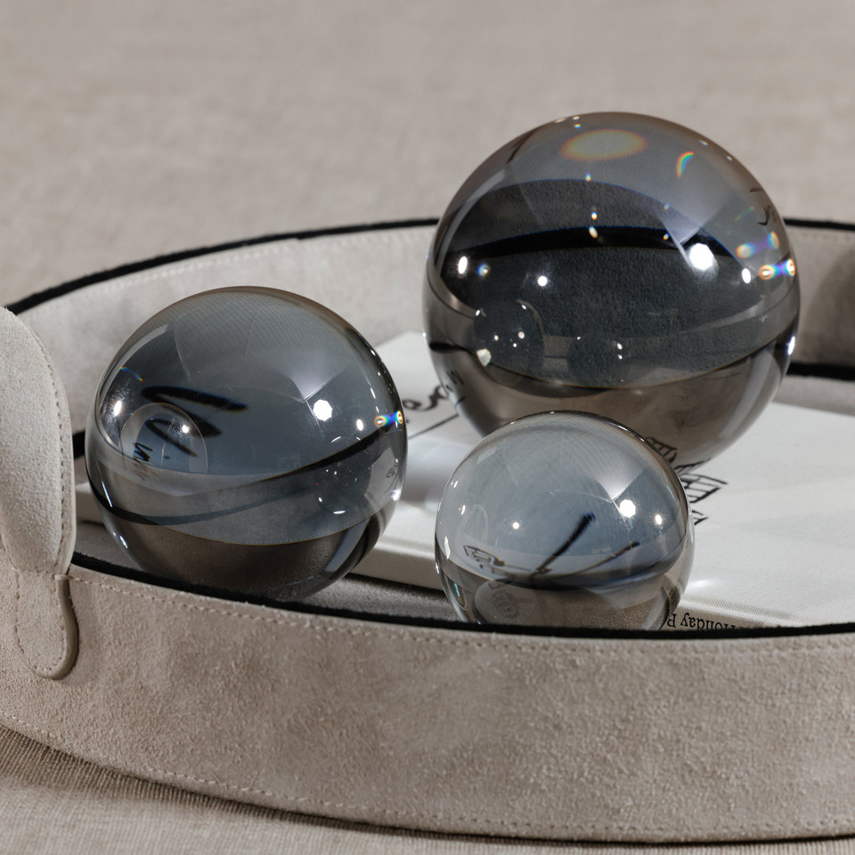 Smoke Grey Decorative Crystal Glass Ball, view 2