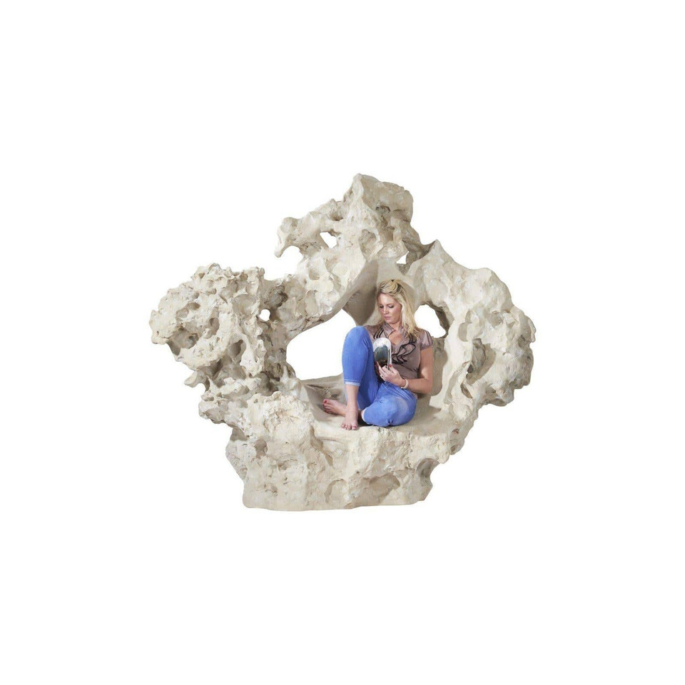 Colossal Cast Stone Outdoor Sculpture Seat - Sculpture Detail | Bone & Brass