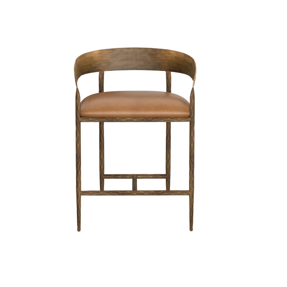 Zanatta Tan Leather Counter Stool, view 4
