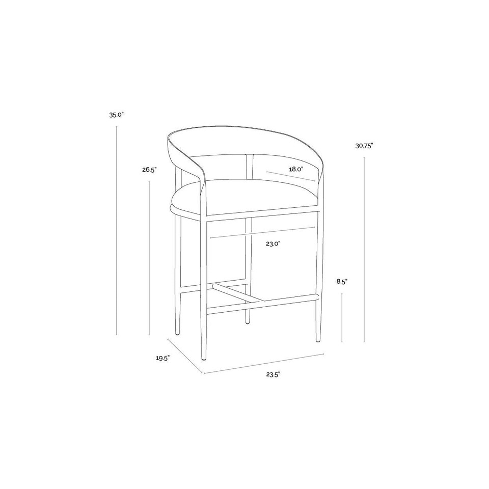 Zanatta Tan Leather Counter Stool, view 9
