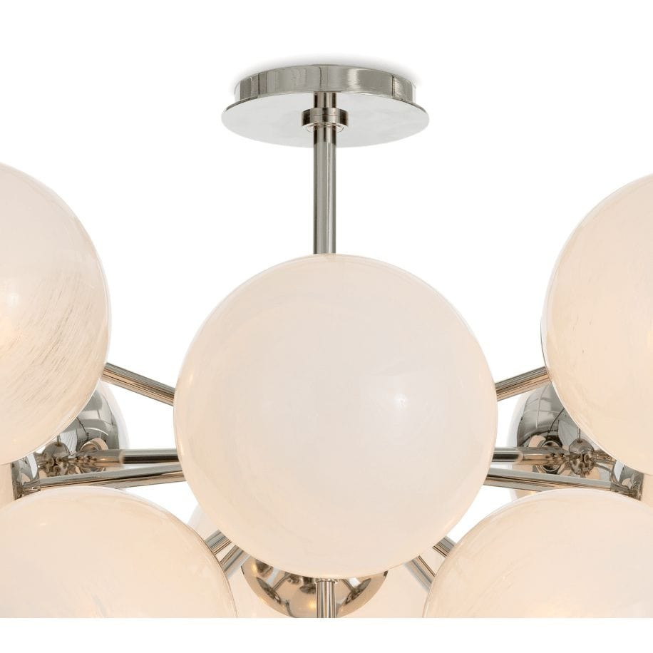 Shine Flush Mount Swirl Glass Polished Nickel Natural Brass, view 4