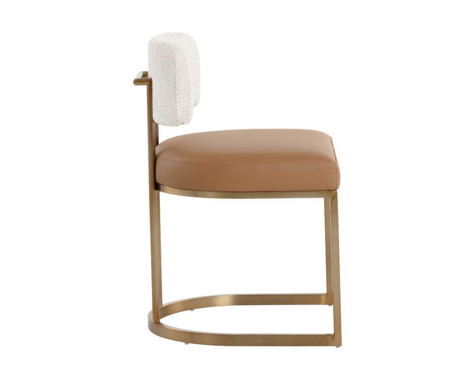 Larissa Napa Cognac / Rhea Light Barley Dining Chair